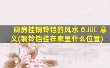 厨房挂铜铃铛的风水 🐘 意义(铜铃铛挂在家里什么位置)